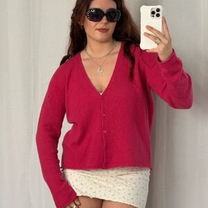 ✨ Maliparmi Pink Cashmere Blend Button-Up Cardigan ✨